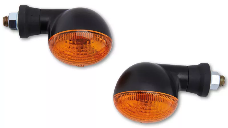 SHIN YO Oval Mini Indicators Black/Orange E-Approved (Pair)
