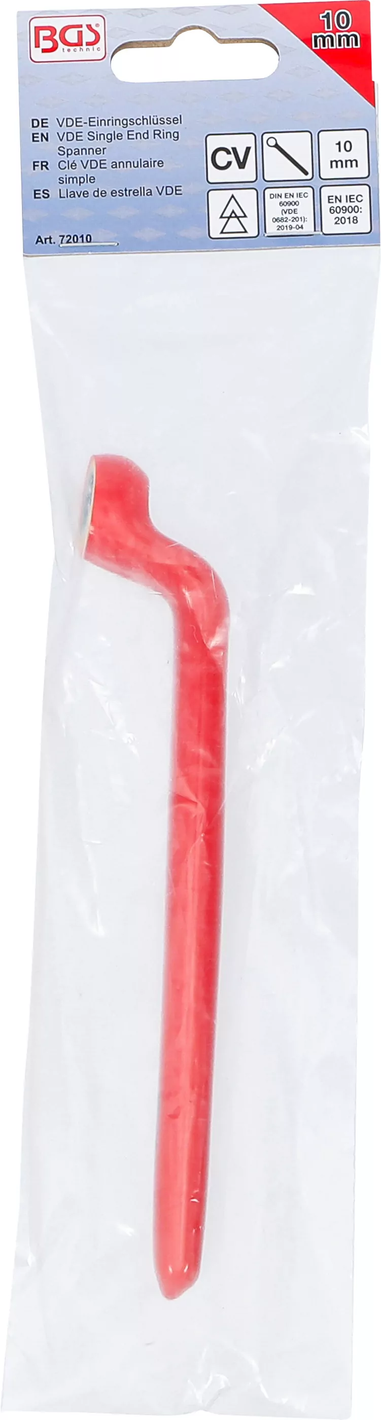 VDE-Einringschlüssel | tief gekröpft | SW 10 mm