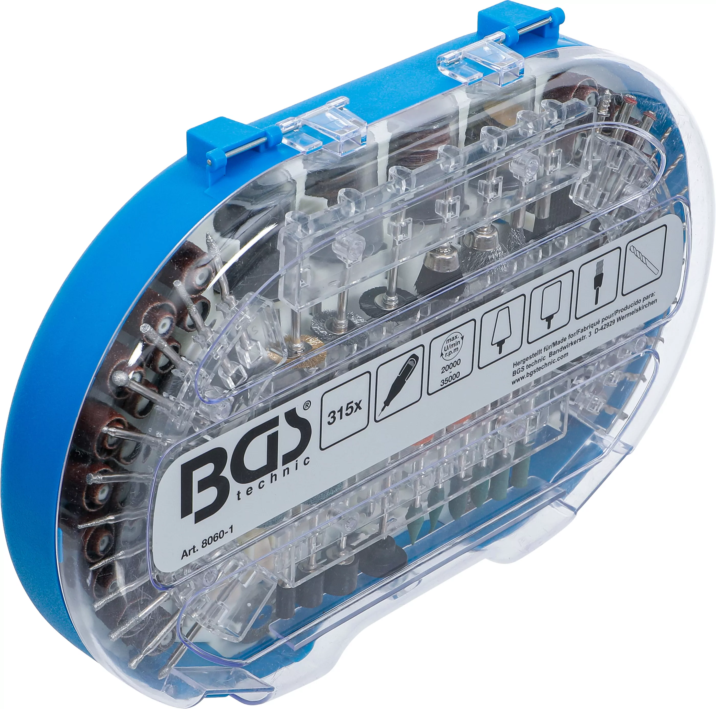 Schleifscheiben- / Polierscheiben- und Bohrer-Satz für Hochgeschwindigkeits-Drehwerkzeuge | 315-tlg.