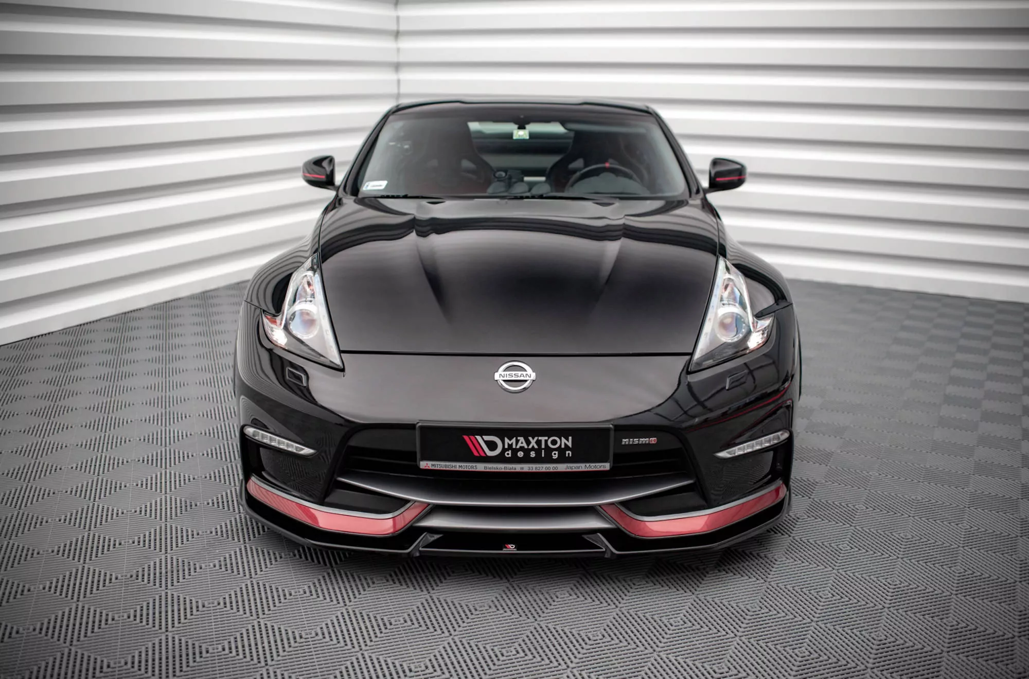 Front Ansatz V.2 Für Nissan 370Z Nismo Facelift Schwarz Hochglanz
