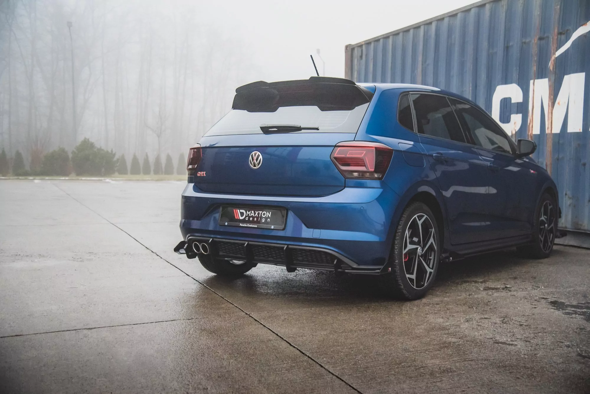 Robuste Racing Diffusor Heck Ansatz +Flaps Für Volkswagen Polo GTI Mk6 Schwarz Hochglanz