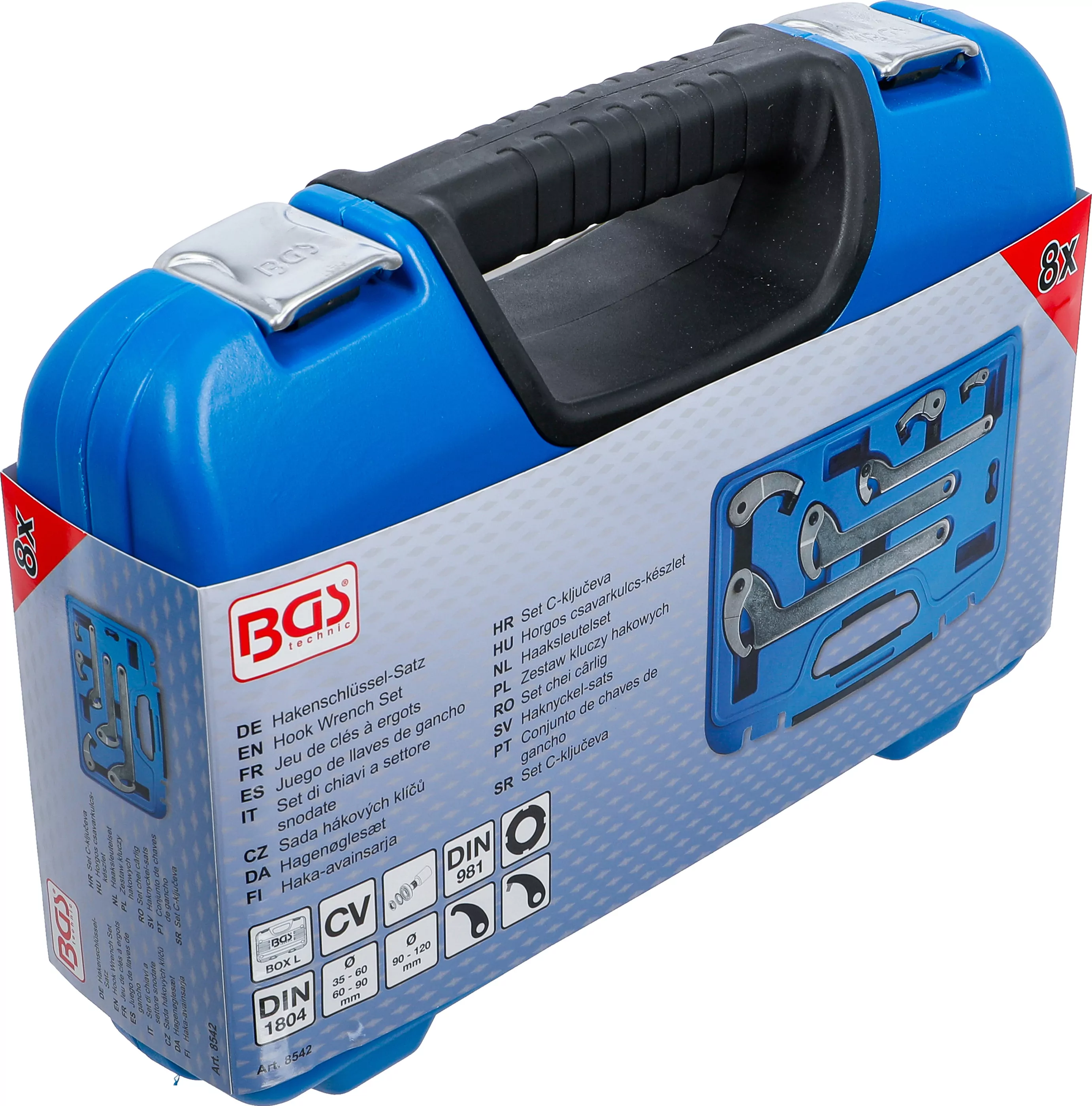 Hakenschlüssel-Satz | 35 - 120 mm | 8-tlg.