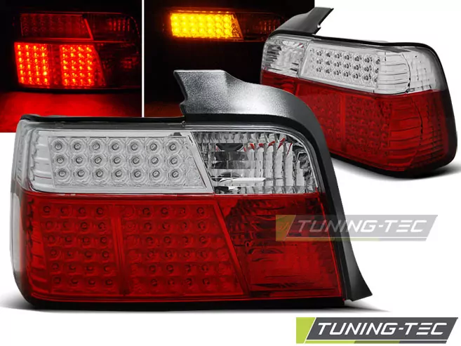Led Tail Lights Red White Fits Bmw E36 12.90-08.99 Sedan