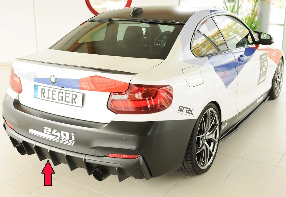 Rieger Heckeinsatz matt schwarz für BMW 2er F23  (1C) Cabrio 07.17- (ab Facelift) LCI