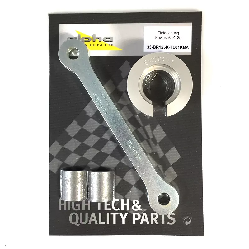 alpha Technik Tieferlegungssatz 40mm für Kawasaki Z125 BR125K BR125L Modelljahr 2021-
