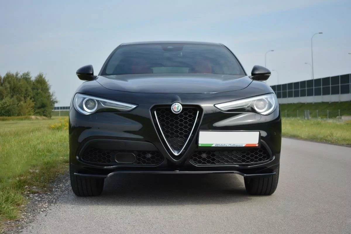 Front Ansatz Passend Für V.1 Passend Für Alfa Romeo Stelvio Schwarz Hochglanz Schwarz Hochglanz