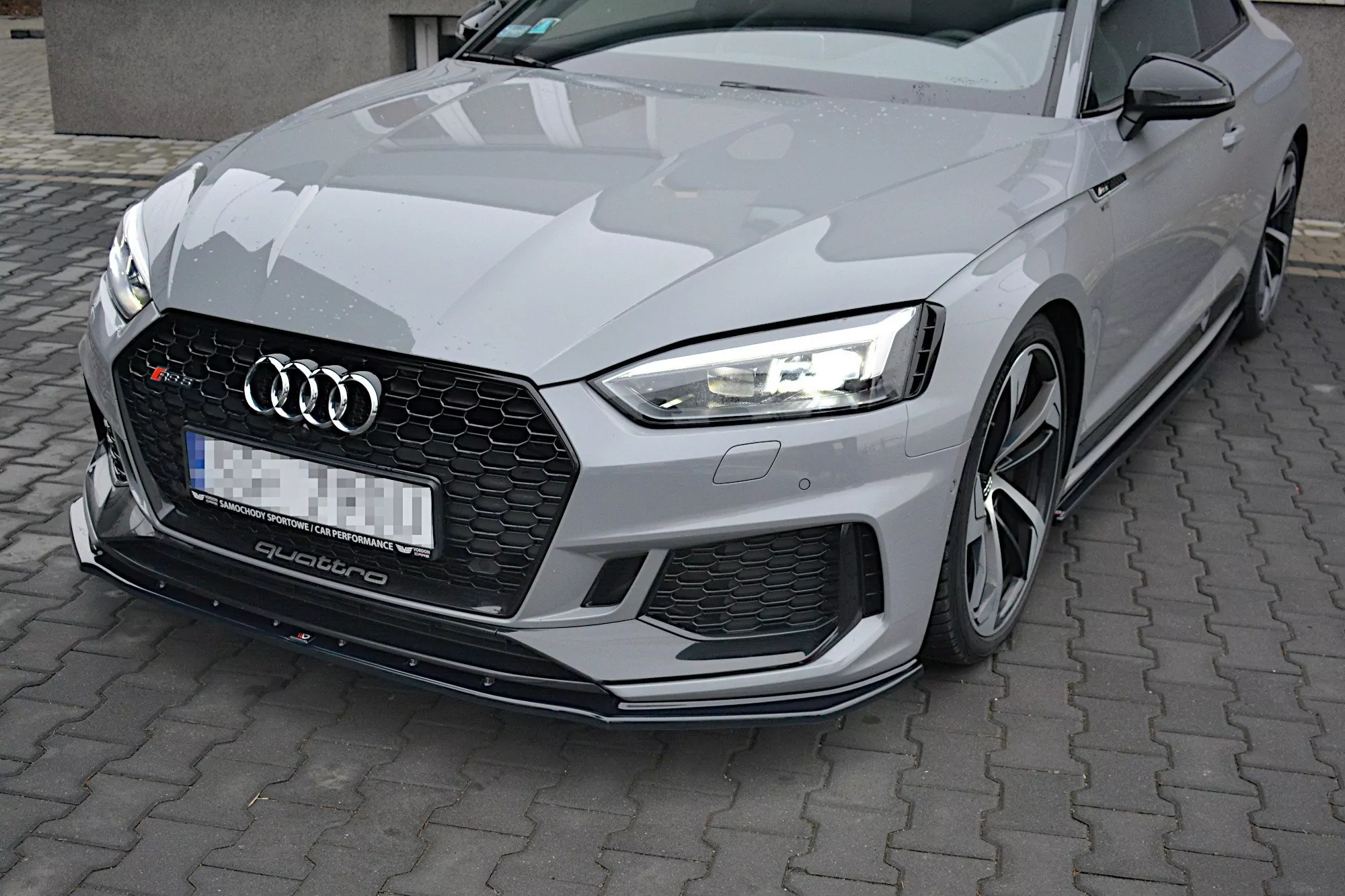 Front Ansatz Passend Für Passend Für AUDI RS5 COUPE MK2 (F5) Schwarz Hochglanz Schwarz Hochglanz