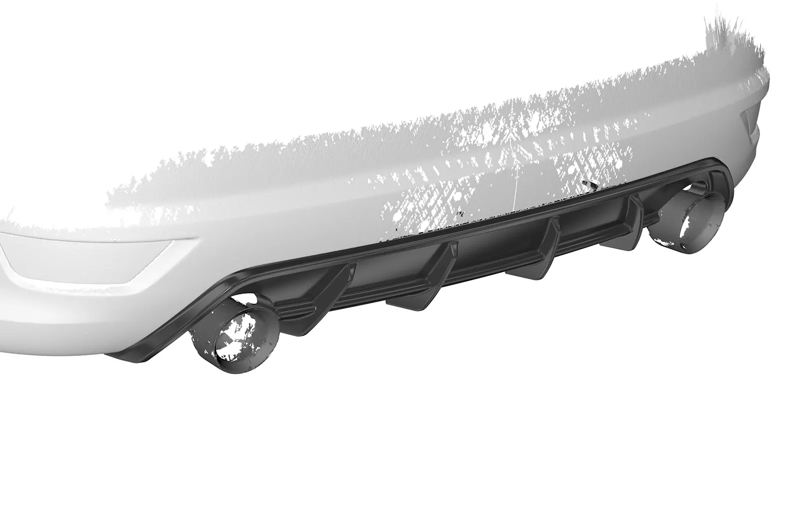 Heckansatz für Ford Focus ST MK2 HA271 Strukturiert (schwarz matt)