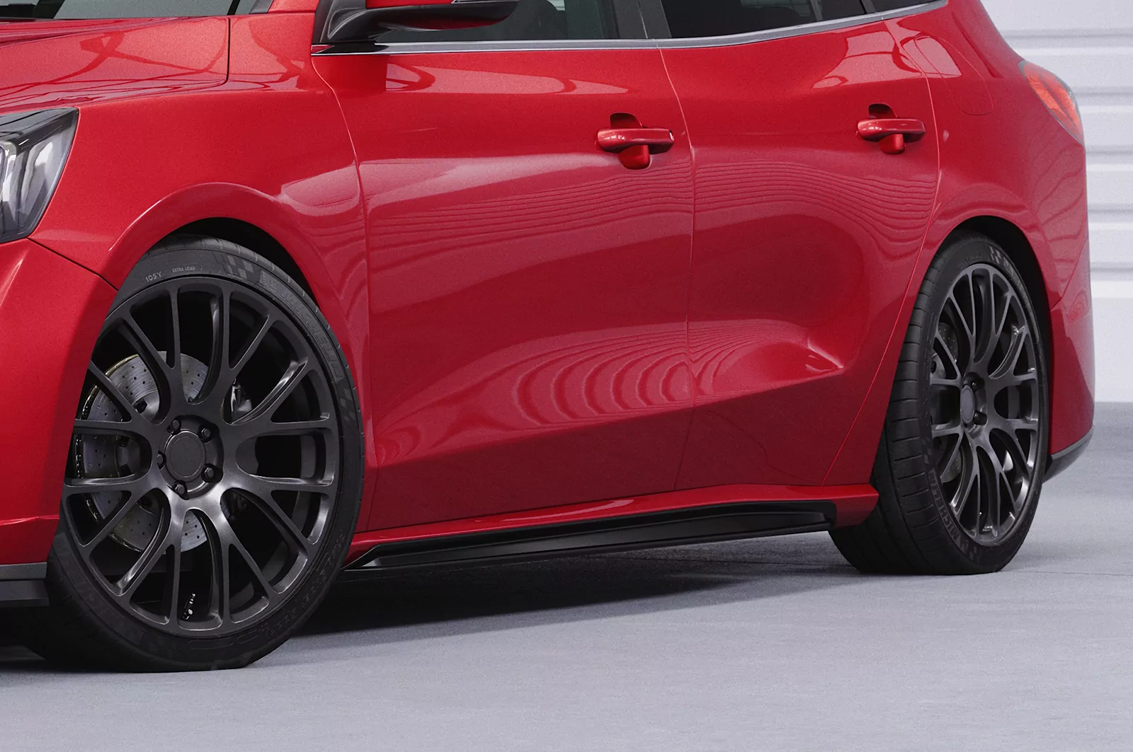 Seitenschweller für Ford Focus MK4 Turnier SS518 Schwarz Strukturiert