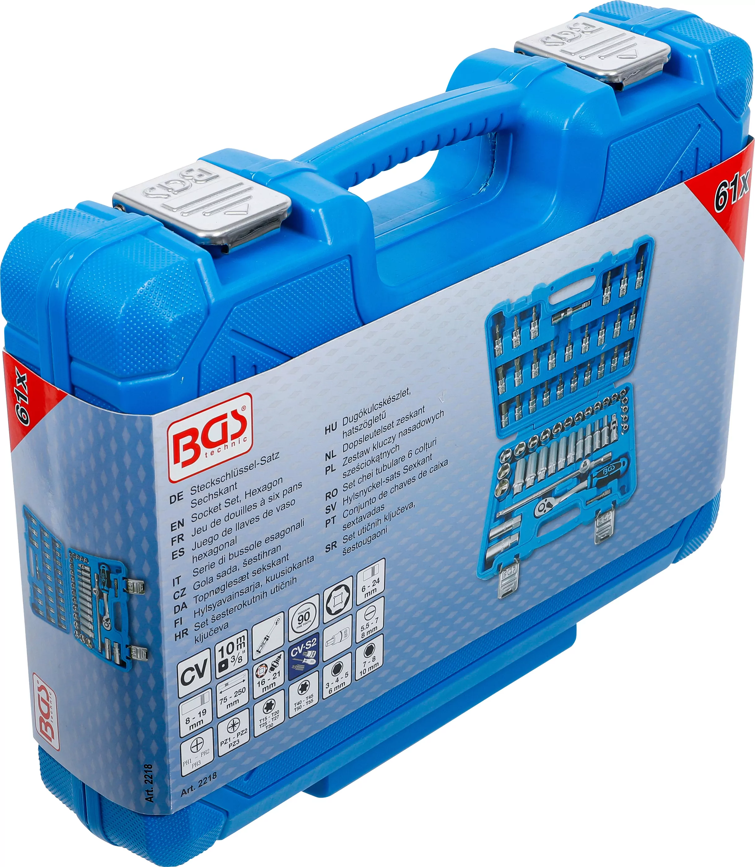 Steckschlüssel-Satz Sechskant | Antrieb 10 mm (3/8") | 61-tlg.