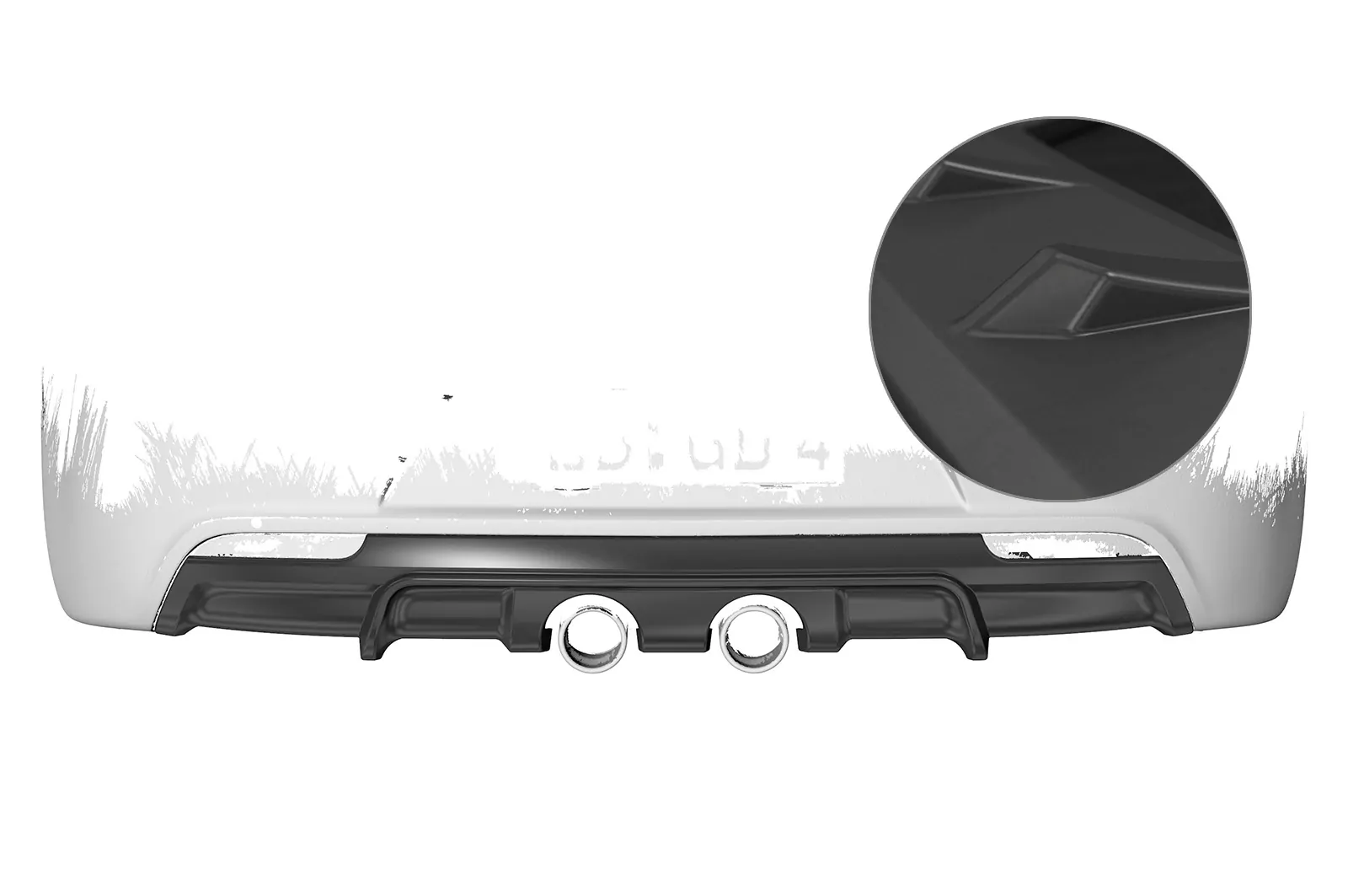 Heckansatz für VW Golf 6 R Lackierfreundlich (schwarz matt)