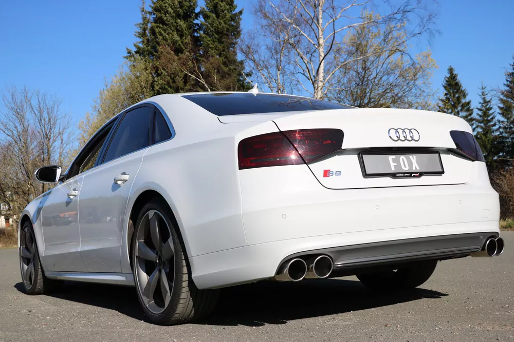 Audi S8 Typ 4H mit Abgasklappen  Endschalldämpfer rechts/links zweiflutig - 2x100x77 Typ 38 rechts/links