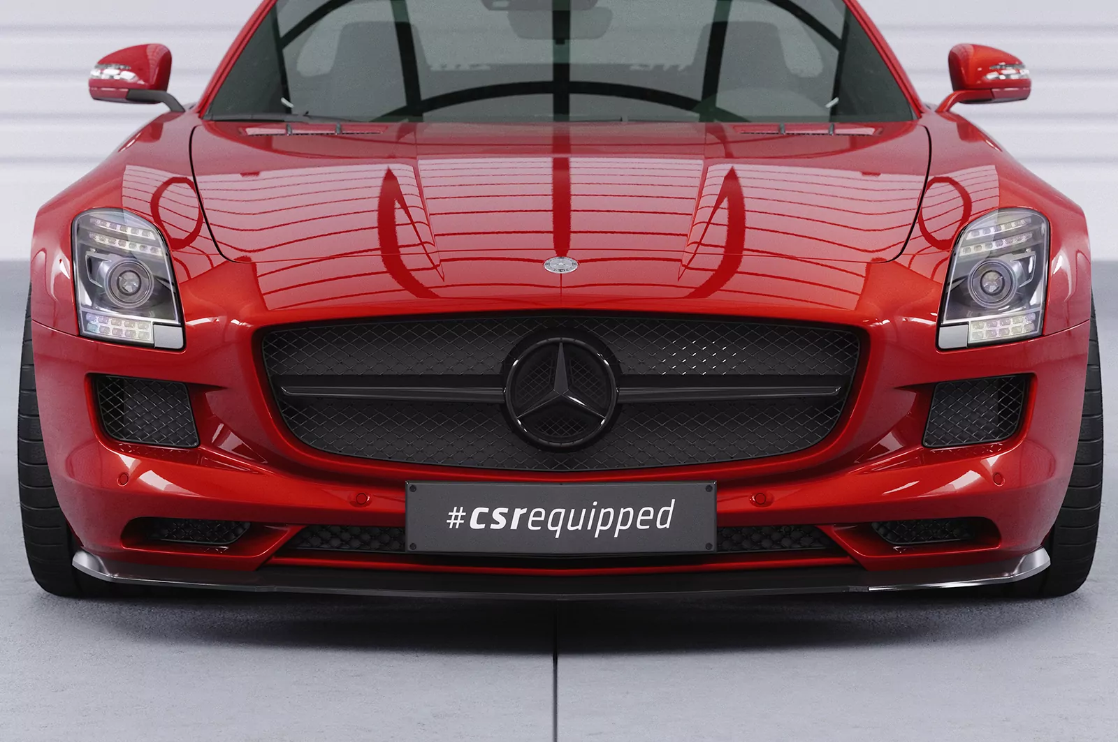 Cup-Spoilerlippe mit ABE für Mercedes Benz SLS AMG (197) CSL462 Strukturiert (schwarz matt)