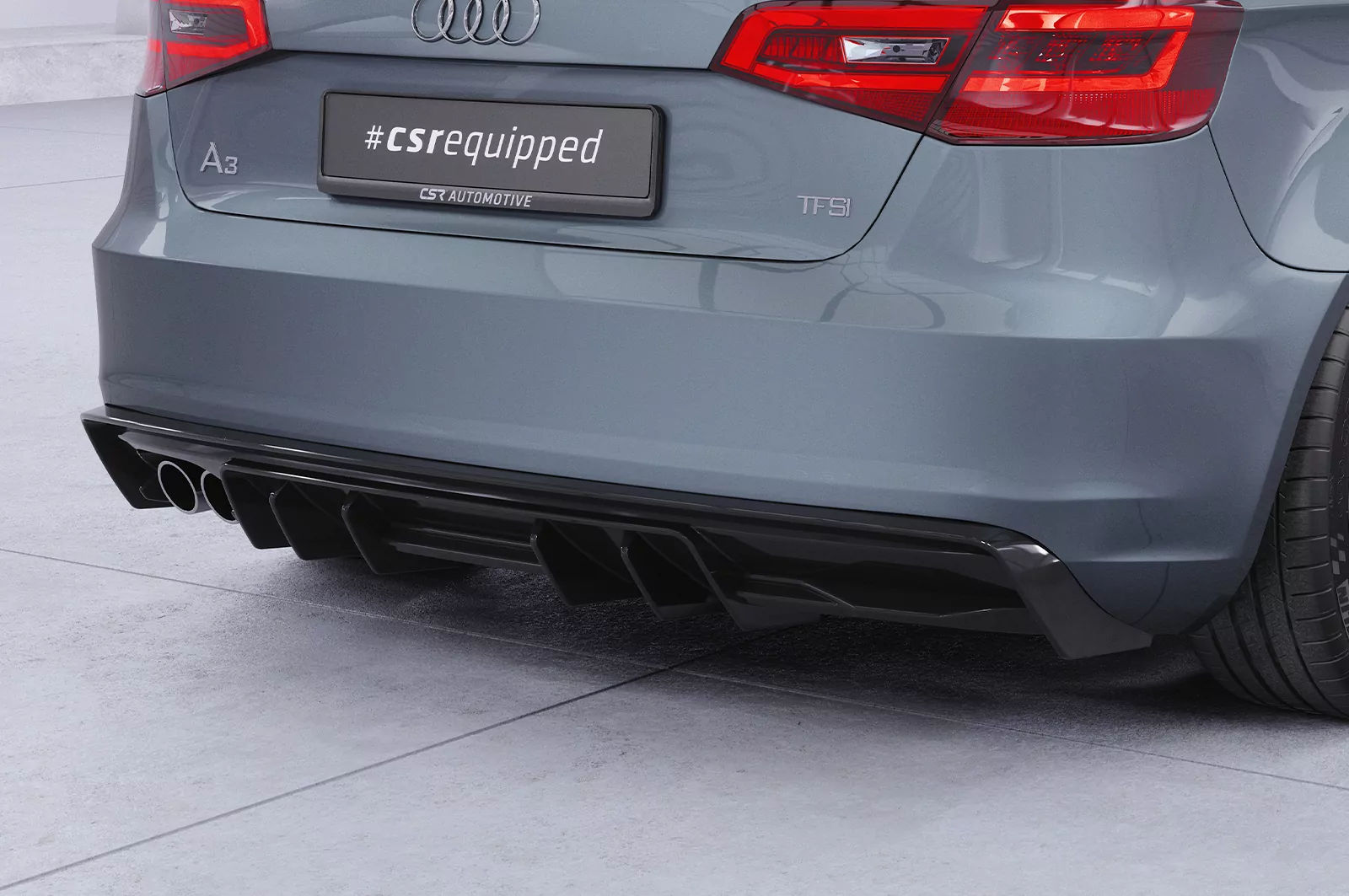 Heckansatz für Audi A3 8V HA493 Schwarz Strukturiert