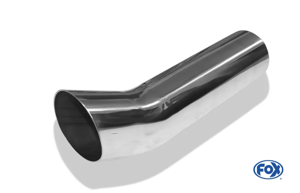 Anschweißendrohr Typ 18  Ø 76 mm / Länge: 300 mm  - rund / uneingerollt / FOX-Design / ohne Absorber