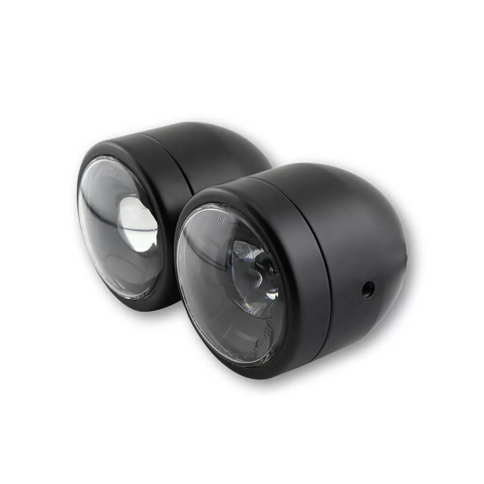HIGHSIDER smart Scheinwerfer Twin LED Schwarz Seitliche Befestigung, E-Geprüft (1Stck)
