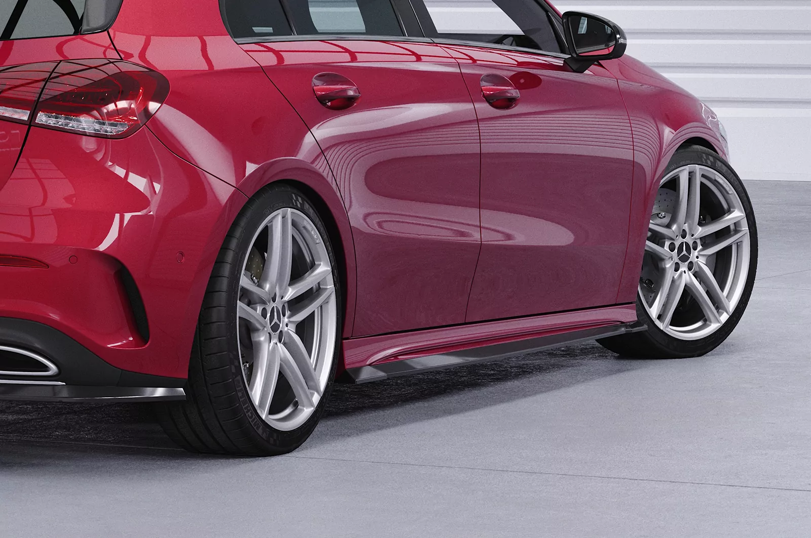 Seitenschweller für Mercedes Benz A-Klasse (W177) AMG/AMG-Line SS547 Schwarz Strukturiert