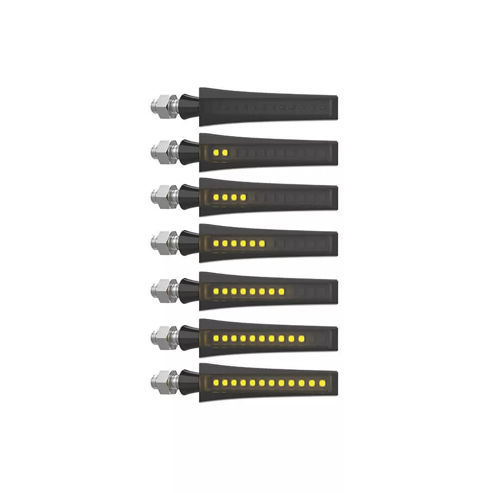 HIGHSIDER Pro STS 1 C2 LED Sequential Indicator Gehäuse  Schwarz / Linse Rauchgrau (Paar), Vorn & Hinten