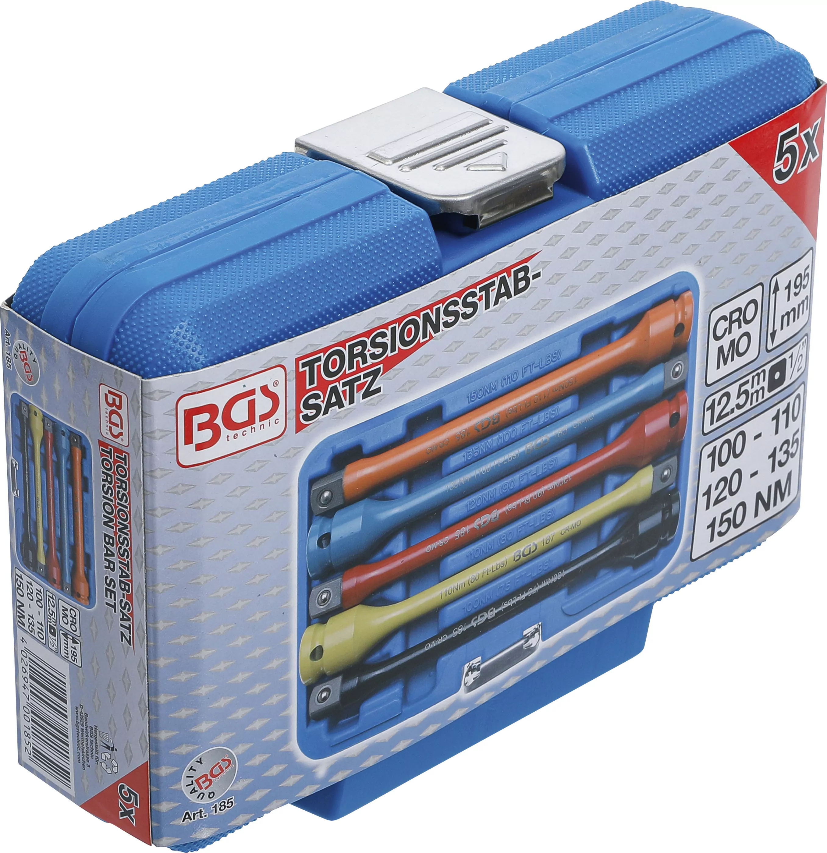 Torsionsstab-Satz | 12,5 mm (1/2") | 100 - 150 Nm | 5-tlg.