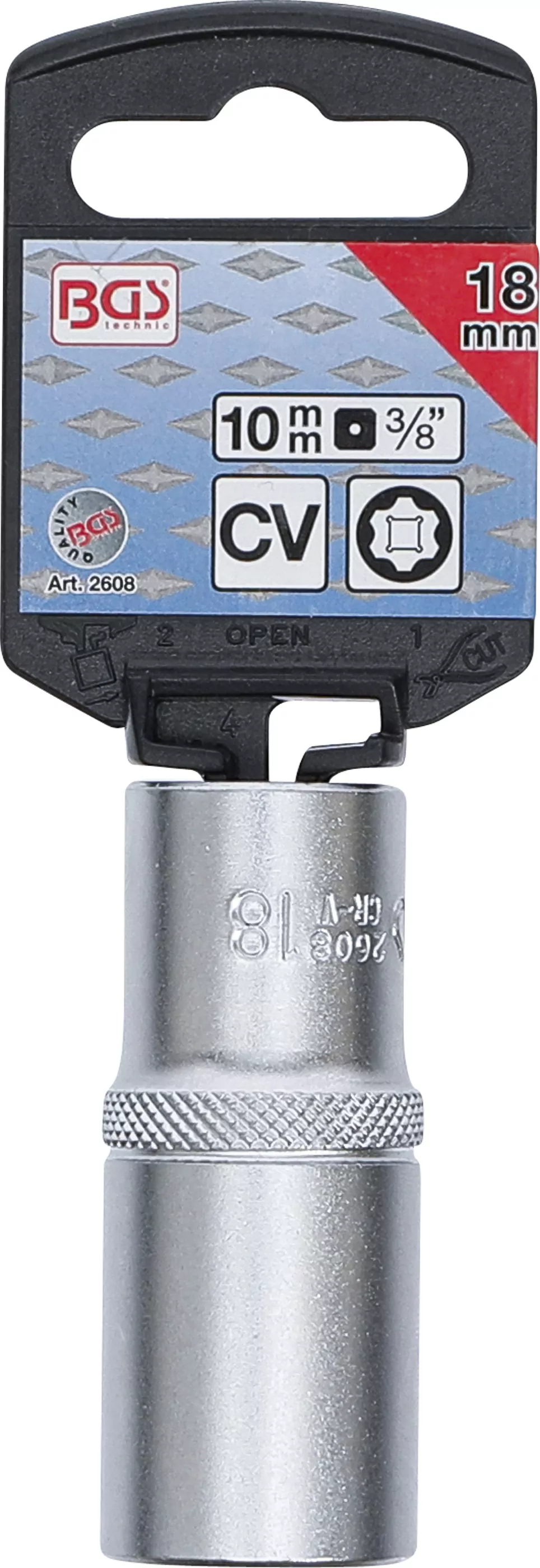 Steckschlüssel-Einsatz Super Lock, tief | Antrieb Innenvierkant 10 mm (3/8") | SW 18 mm