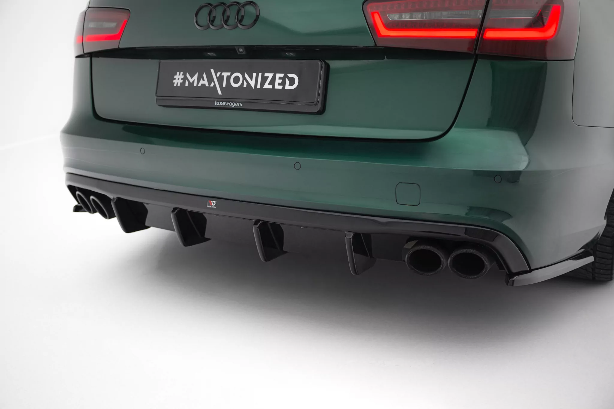 Diffusor Heck Ansatz Für Audi S6 Avant C7  Schwarz Hochglanz