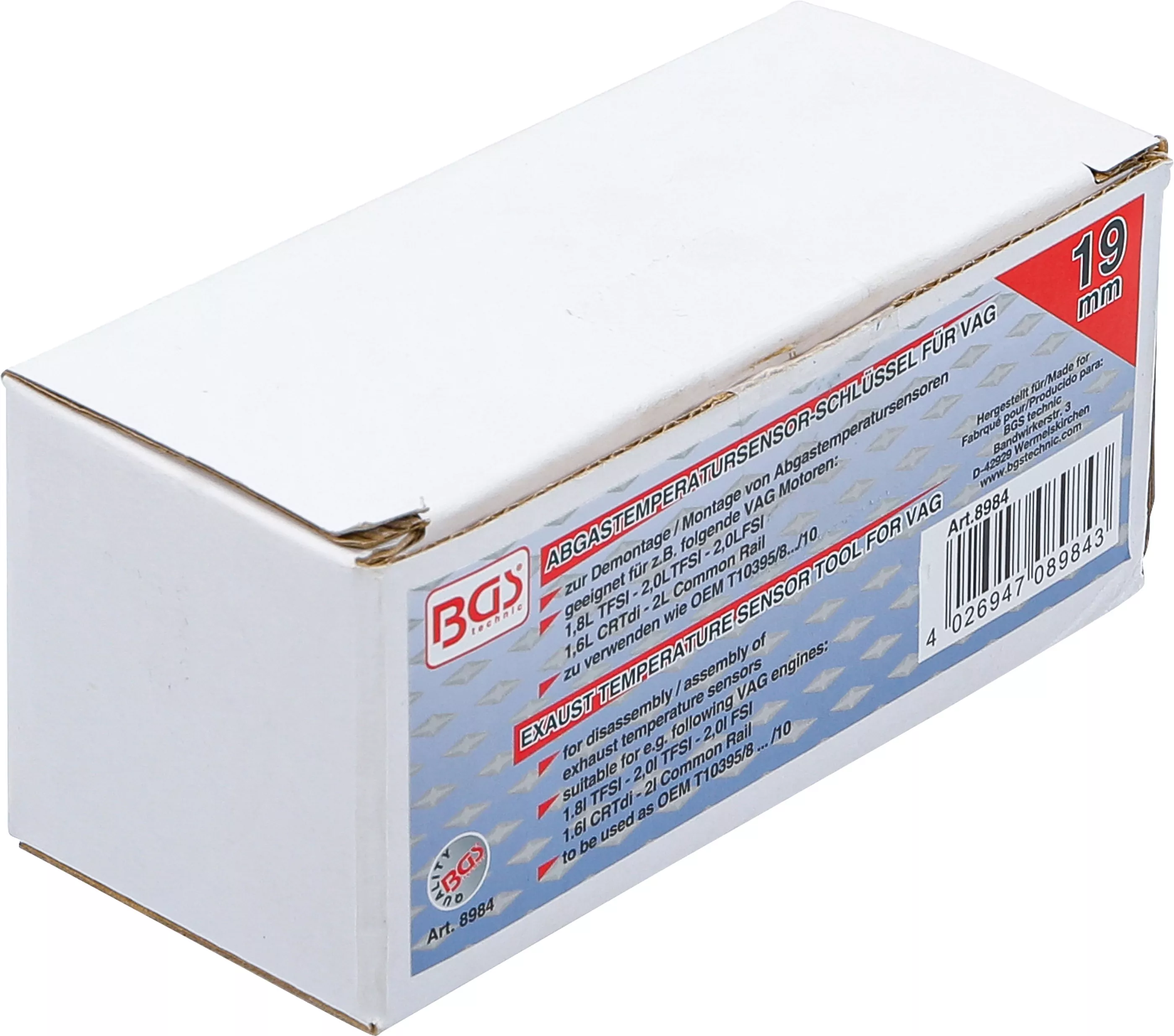 Spezial-Schlüssel für Abgastemperatursensor | SW 19 mm | für VAG | 3-tlg.