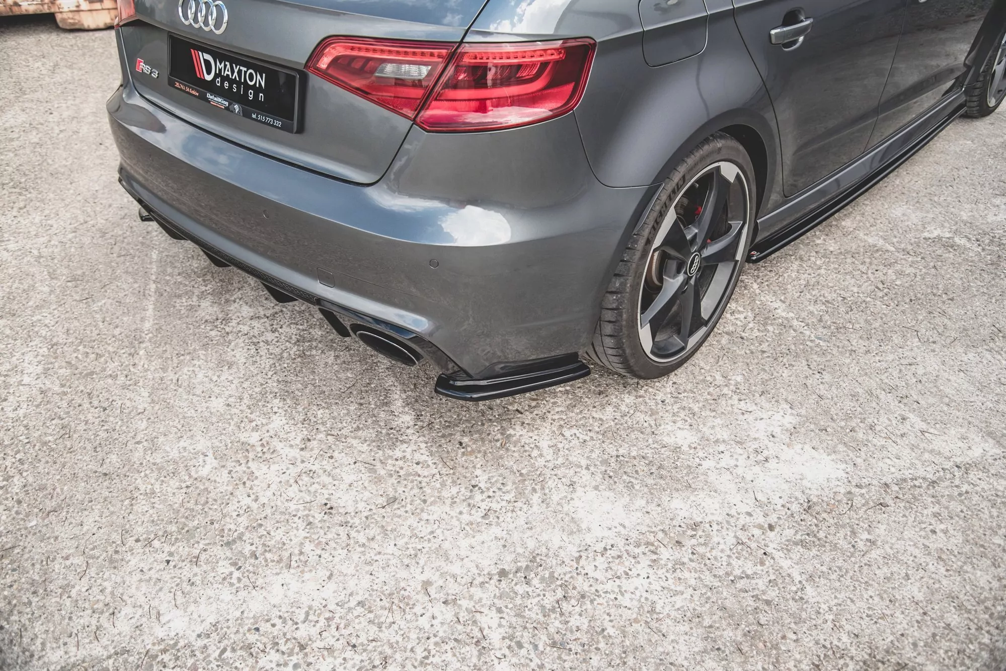 Heck Ansatz Flaps Diffusor Passend Für Diffusor Passend Für V.1 Audi RS3 8V Sportback Schwarz Hochglanz Schwarz Hochglanz
