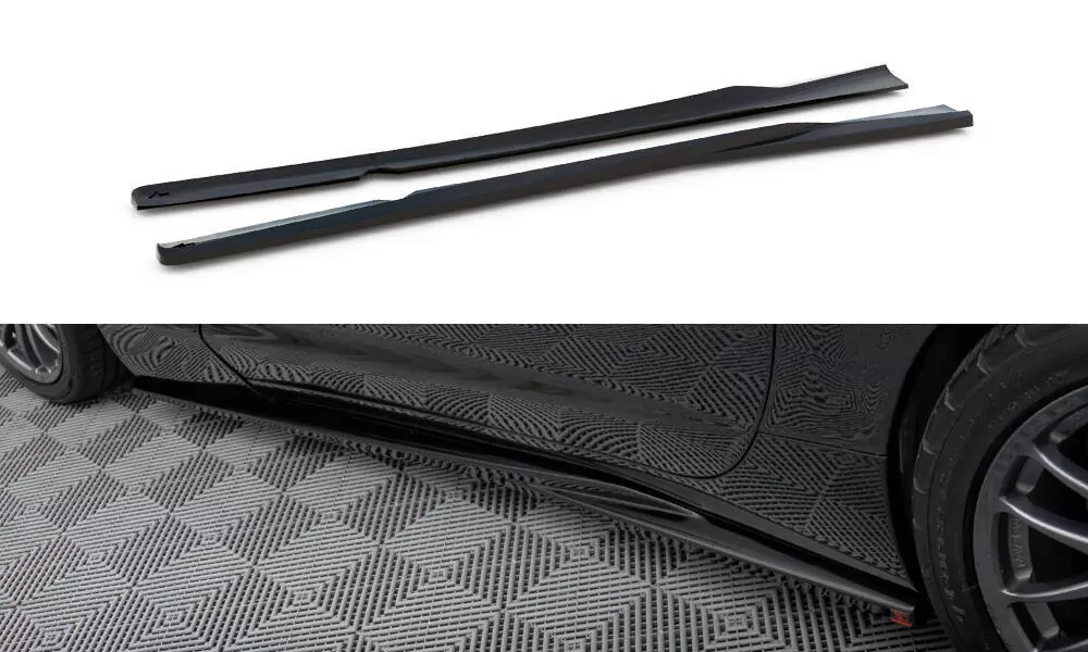 Seitenschweller Ansatz Für Chevrolet Corvette C5 Schwarz Hochglanz