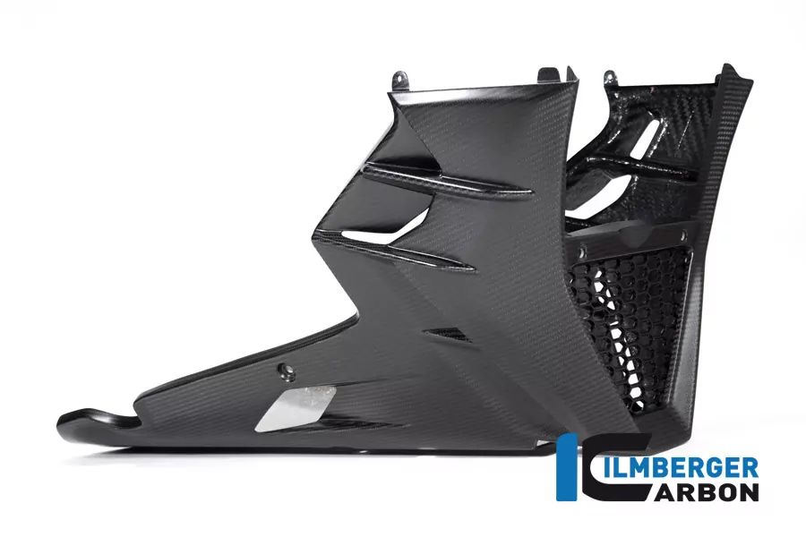 Ilmberger Carbon Motorspoiler komplett lange Version matt für Aprilia Tuono V4 2021-