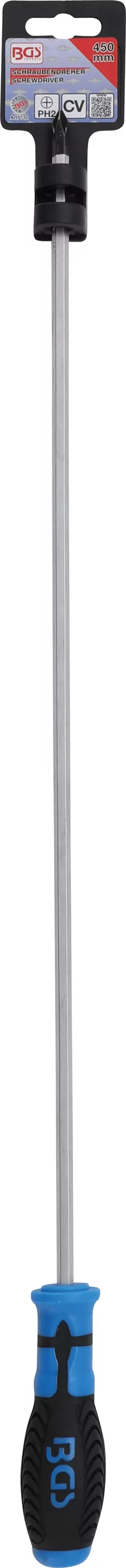 Schraubendreher, lang | Kreuzschlitz PH2 | Klingenlänge 450 mm