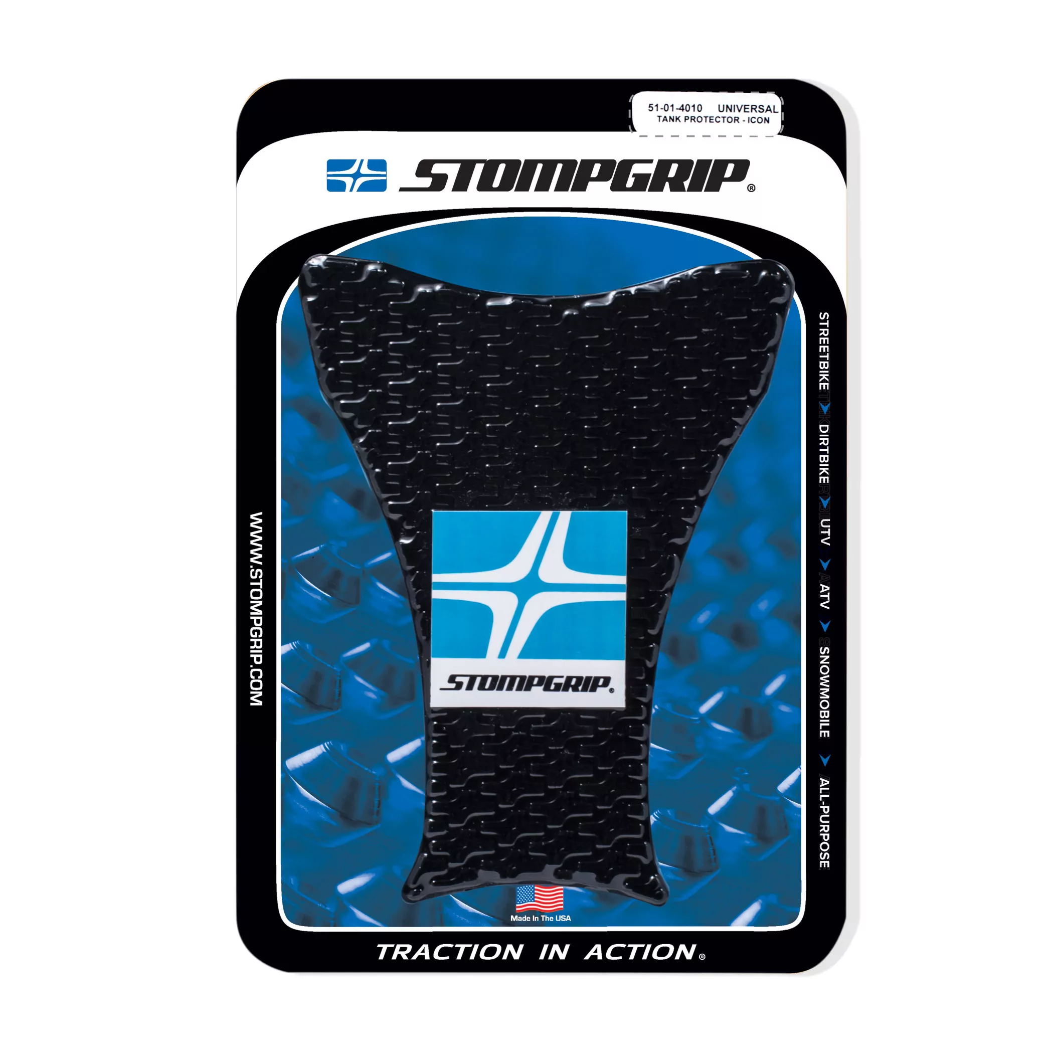 Stompgrip Traction Pad Icon Universal Tankpad Standard (1 Stück) ca. 189 mm x 145 mm Schwarz