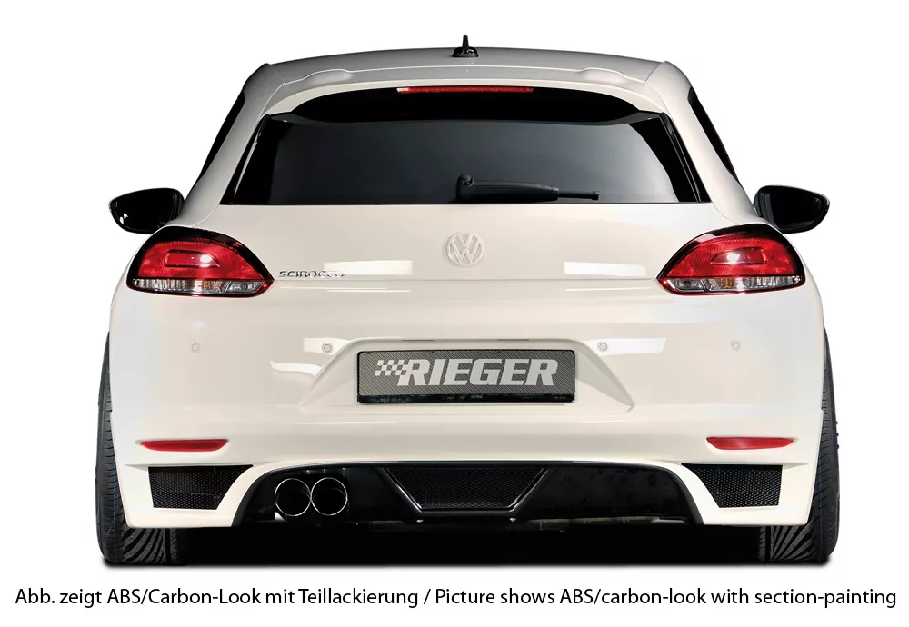 Rieger Heckschürzenansatz für VW Scirocco 3 (13) - 2-tür. 08.08-04.14 (bis Facelift) carbon optik