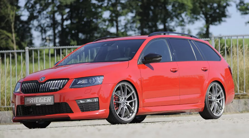 Rieger Spoilerlippe für Skoda Octavia RS (5E) - Combi 06.13-01.17 (bis Facelift) carbon optik