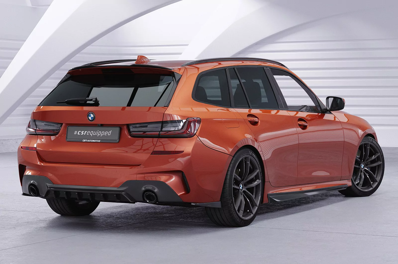 Heckflügel mit ABE für BMW 3er G21 Touring HF115 Schwarz Strukturiert