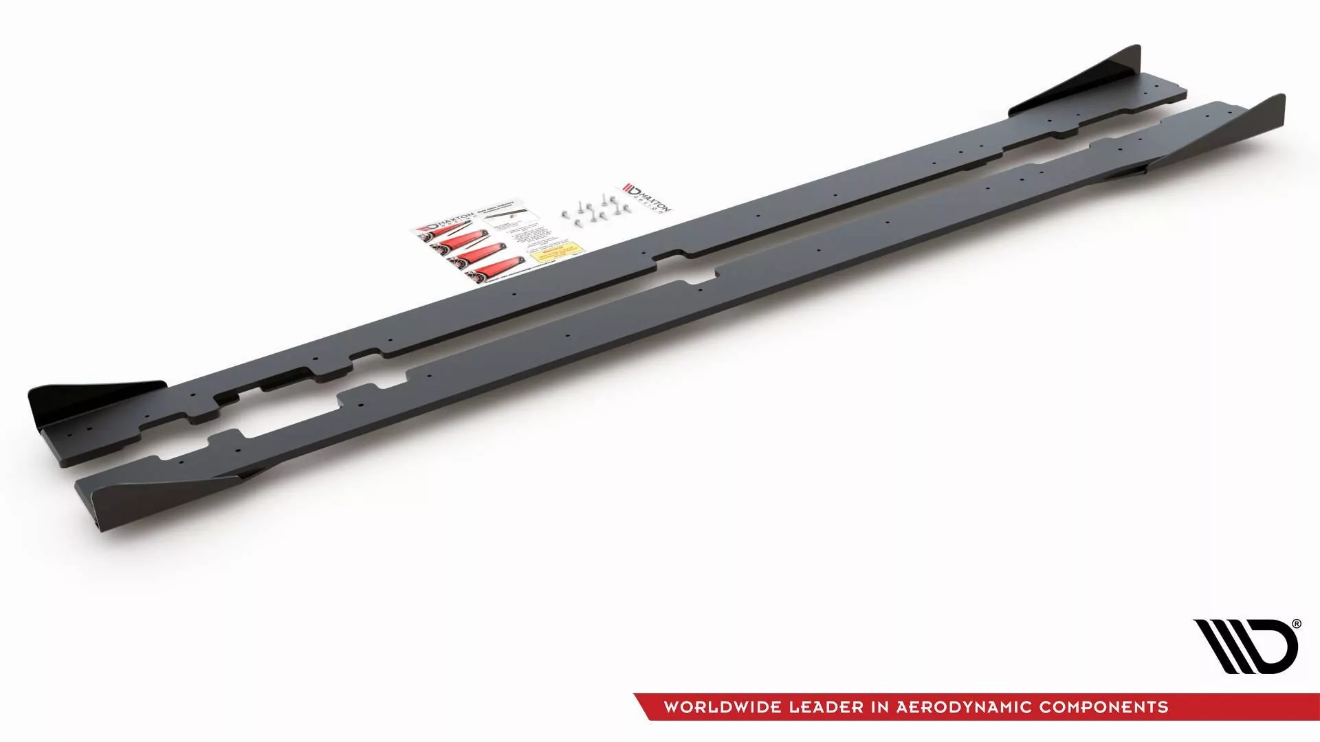 Robuste Racing Seitenschweller Ansatz Für Für + Flaps Mercedes-AMG C43 Coupe C205 Schwarz Hochglanz