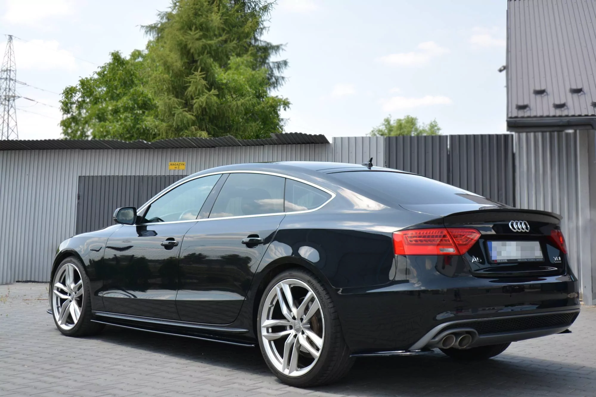 Heck Ansatz Flaps Diffusor Passend Für Passend Für AUDI A5 SPORTBACK S-LINE 8T Schwarz Hochglanz Schwarz Hochglanz