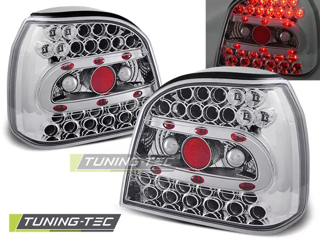 Led Tail Lights Chrome Fits Vw Golf 3 09.91-08.97