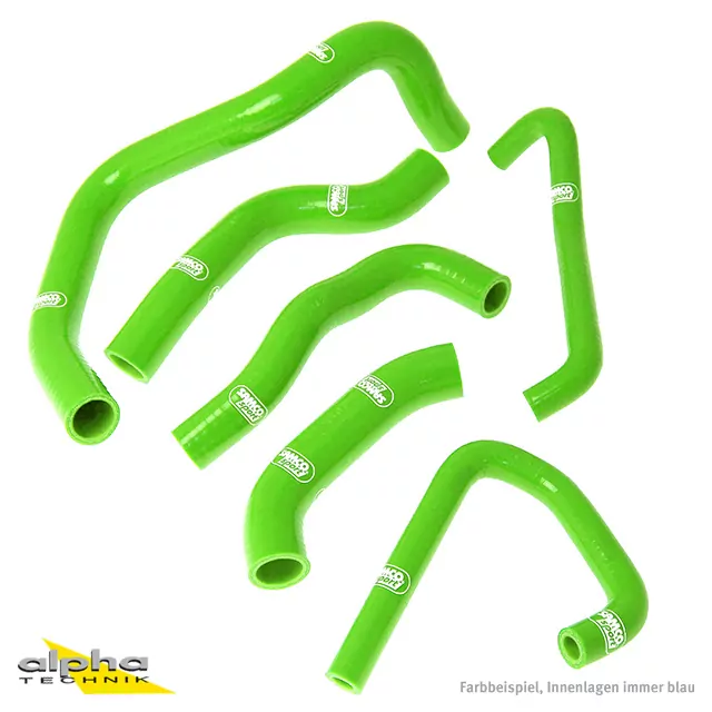 SAMCO SPORT Siliconschlauch Kit grün für Kawasaki ZX6R Modelljahr 2007-2008