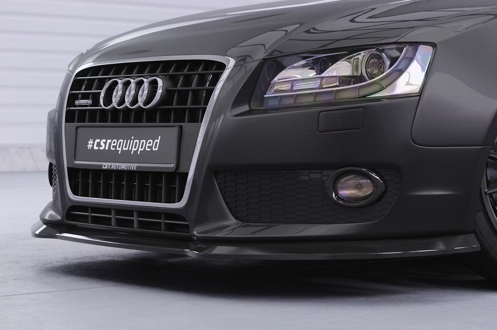 Cup-Spoilerlippe mit ABE für Audi A5 8T CSL378 Strukturiert (schwarz matt)