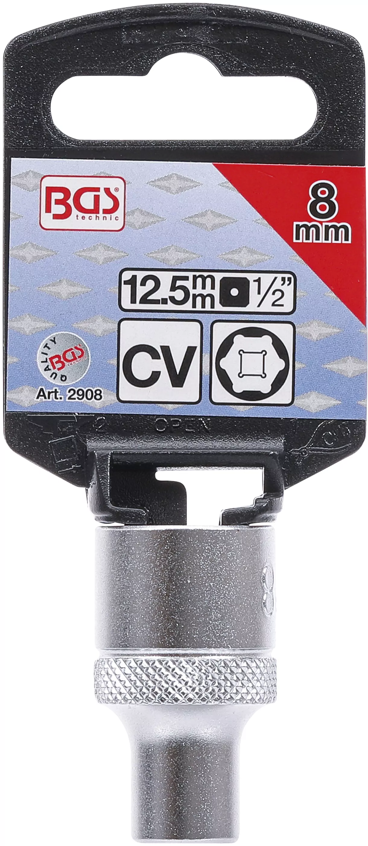 Steckschlüssel-Einsatz Sechskant | Antrieb Innenvierkant 12,5 mm (1/2") | SW 8 mm