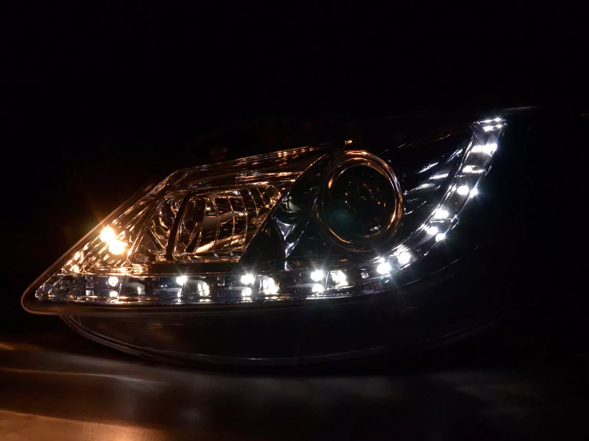 Scheinwerfer Set Daylight LED TFL-Optik Seat Ibiza Typ 6J Bj. 08- chrom