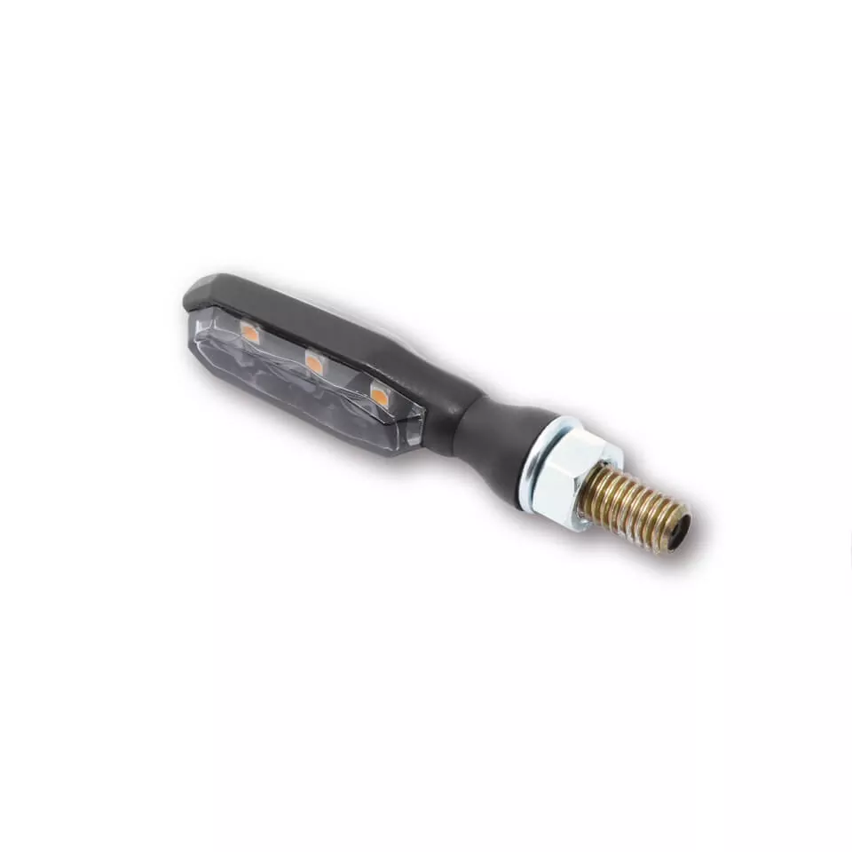 HIGHSIDER Pro Sonic-X1 LED Blinker Gehäuse Schwarz / Linse Rauchgrau (Paar), Vorn & Hinten
