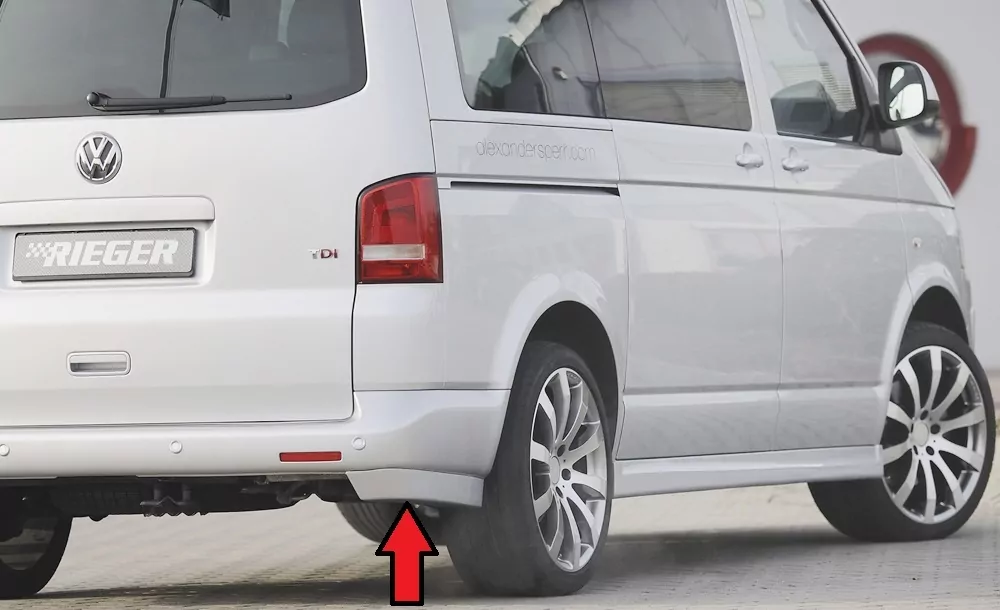 Rieger Heckschürzenansatz für VW T5 Bus -  09.09- (ab Facelift) carbon optik
