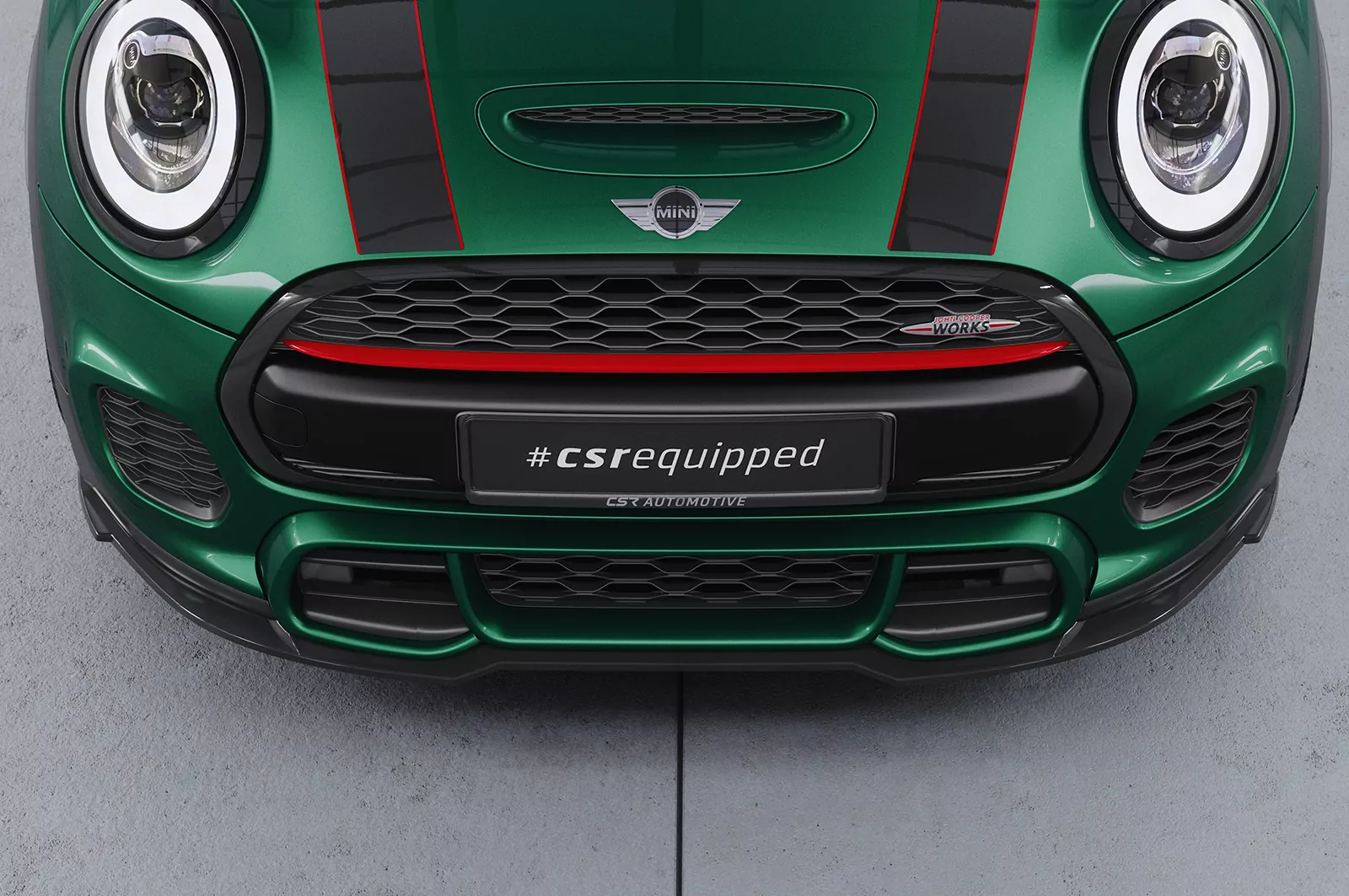 Cup-Spoilerlippe mit ABE für Mini F55, F56, F57 JCW-Trim CSL700 Schwarz Strukturiert