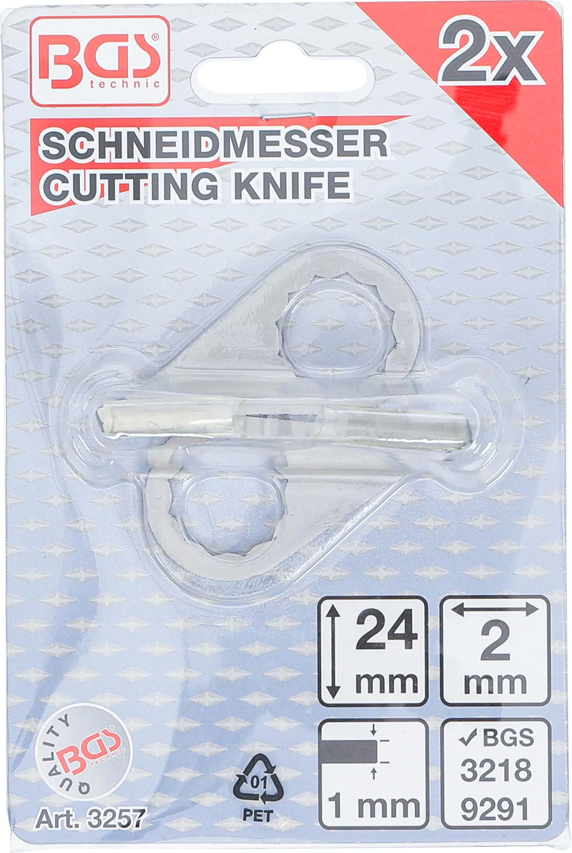 Schneidmesser, halbrund | für Art. 3218, 9291 | 2 x 24 mm | 2-tlg.