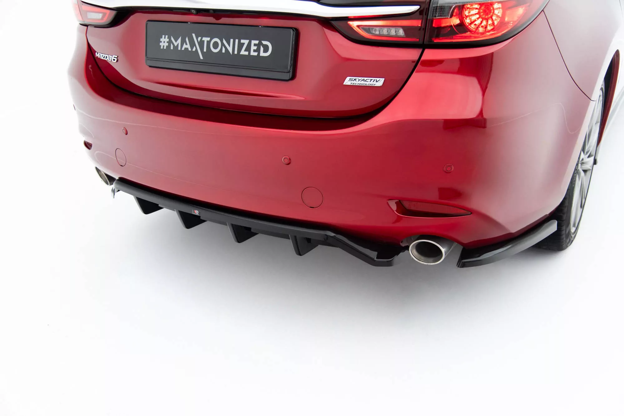 Heck Ansatz Flaps Diffusor Für Mazda 6 Limousine Mk3 Facelift Schwarz Hochglanz