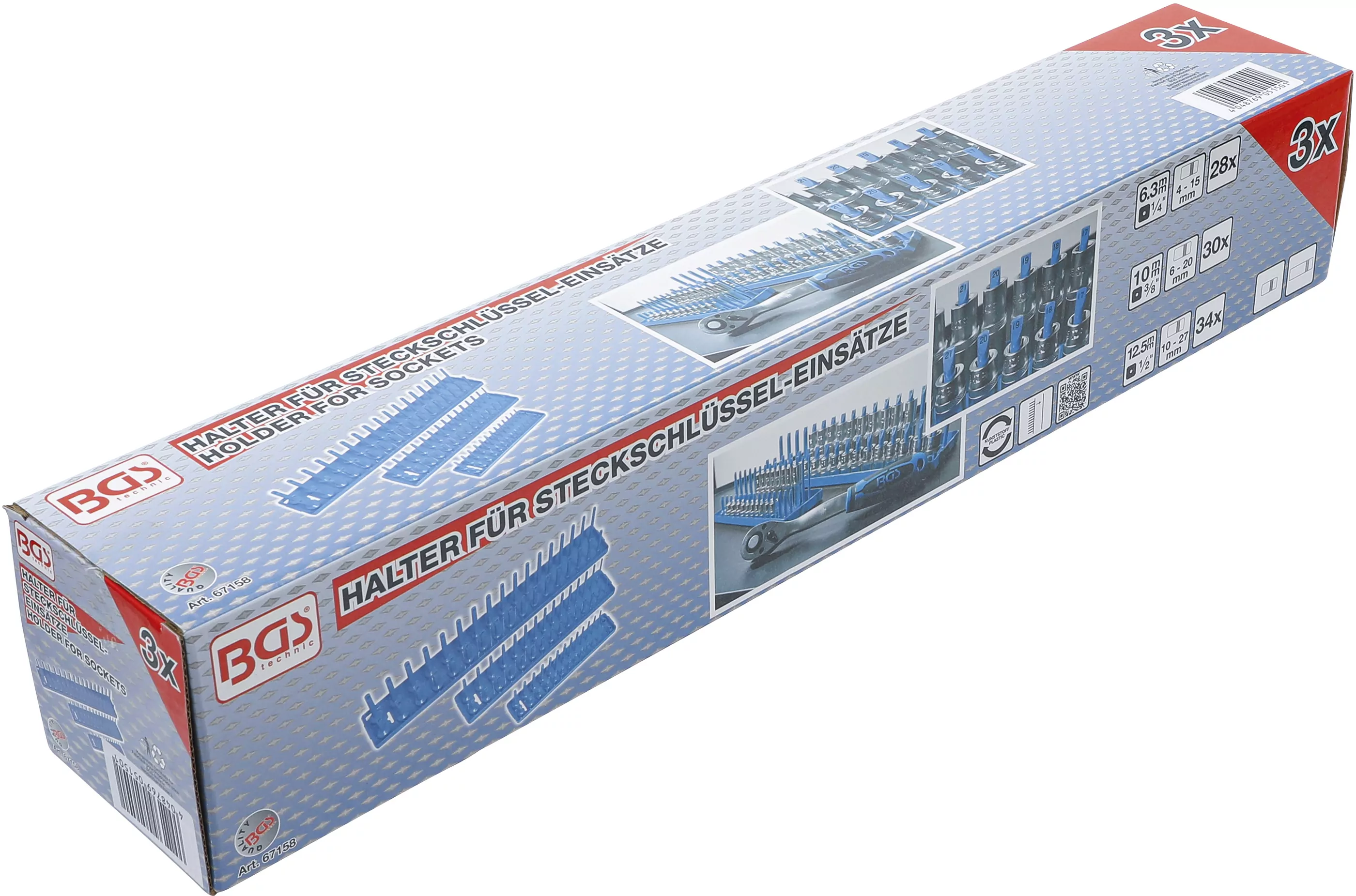 Halter für Steckschlüssel-Einsätze | 3-tlg.