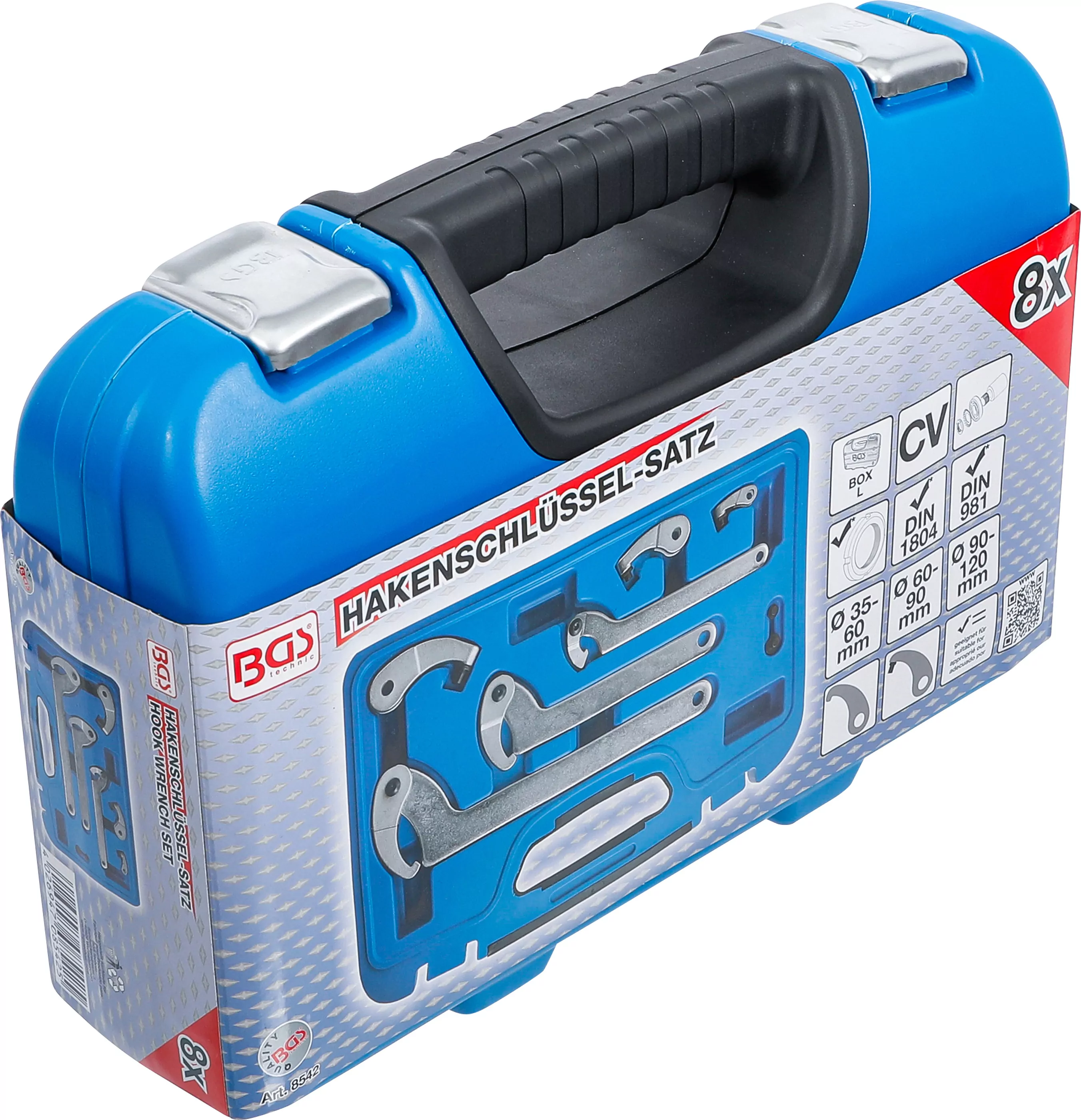 Hakenschlüssel-Satz | 35 - 120 mm | 8-tlg.