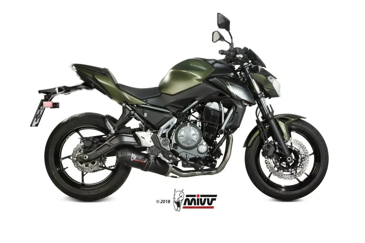 MIVV Komplettanlage Oval Carbon KAWASAKI Z650-Ninja 650 17-23
