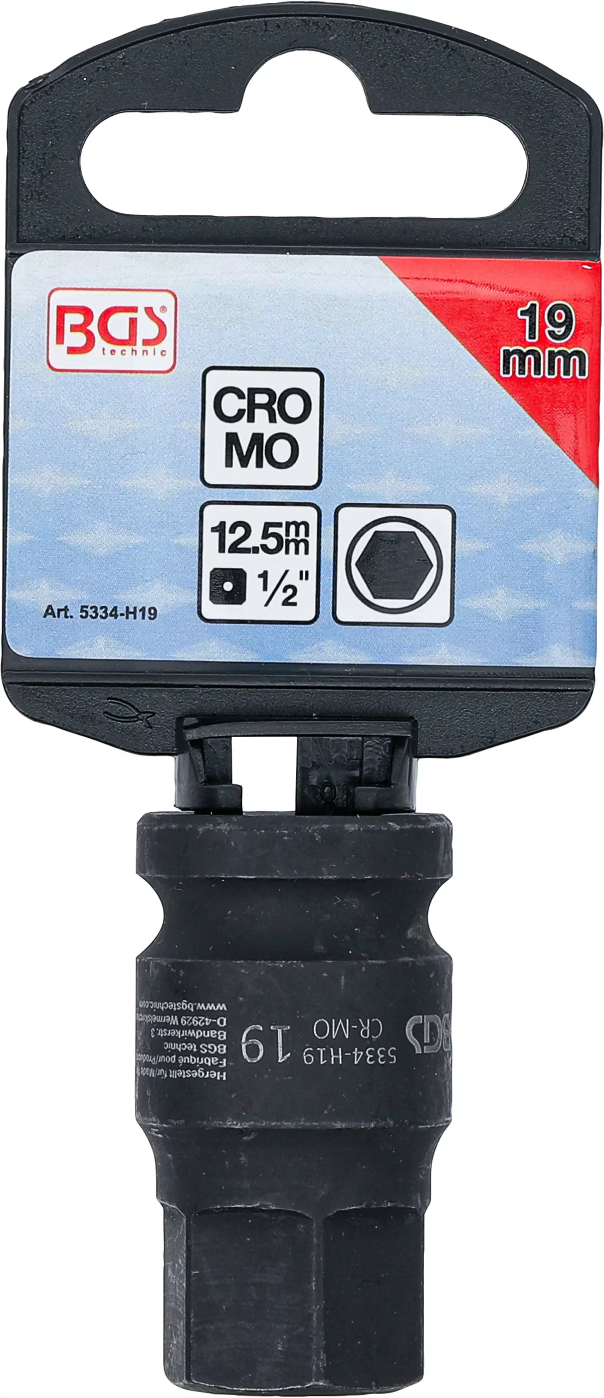 Kraft-Bit-Einsatz | Länge 42 mm | Antrieb Innenvierkant 12,5 mm (1/2") | Innensechskant 19 mm